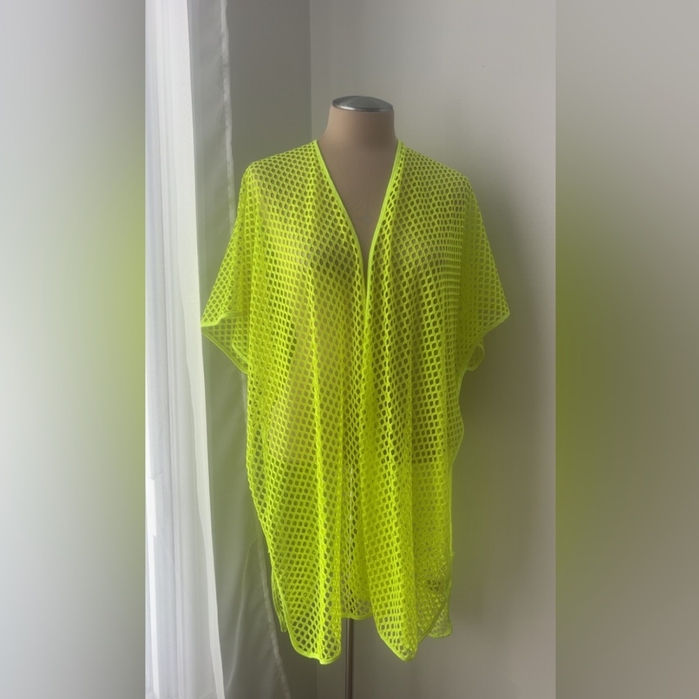 Neon Yellow Mesh Cover-Up